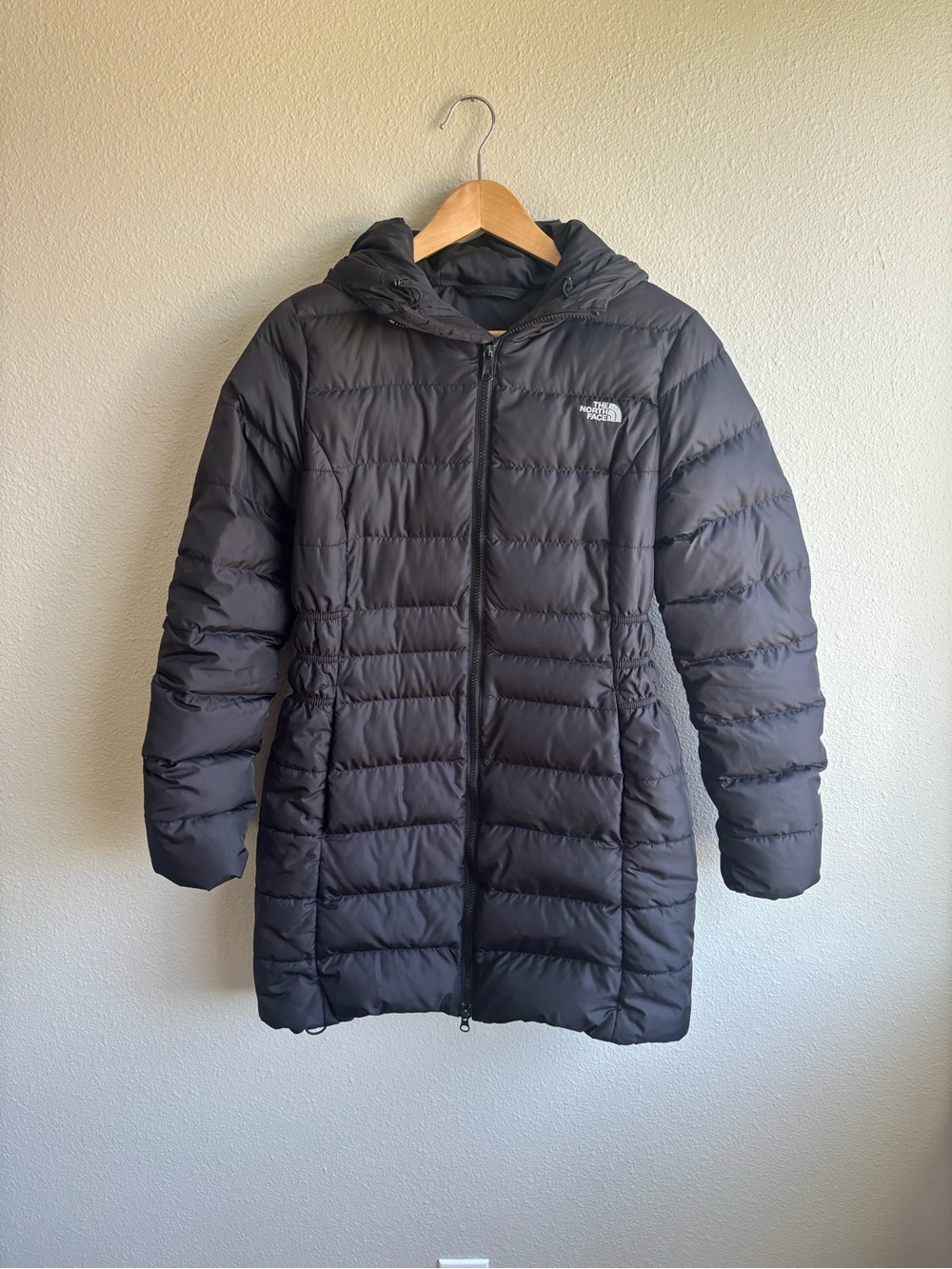 The North Face Women’s Black Hooded Long Puffer Coat